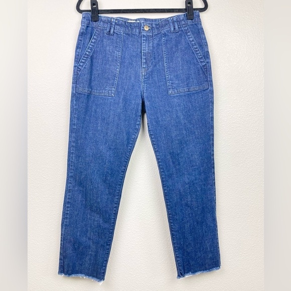Anthropologie Denim - Anthropologie Pilcro Women's 29 Dark Wash Rigid Denim Raw Hem Jeans High Rise